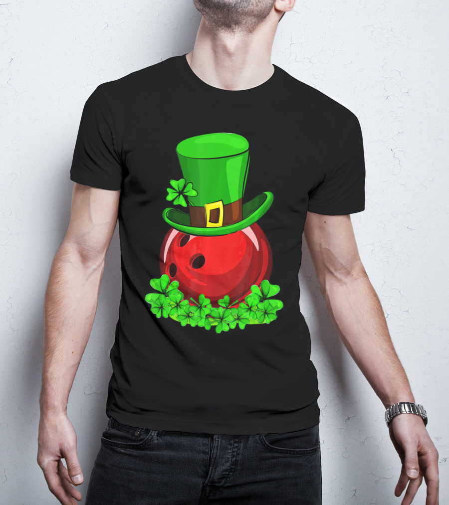 Leprechaun Hat Bowling Shamrock St Patrick's Day T-Shirt