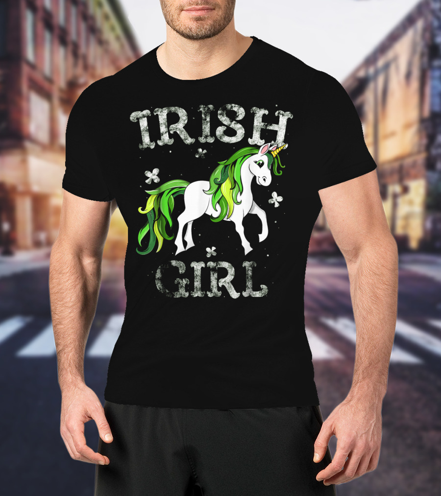 Irish Girl Green Mane Unicorn T-Shirt