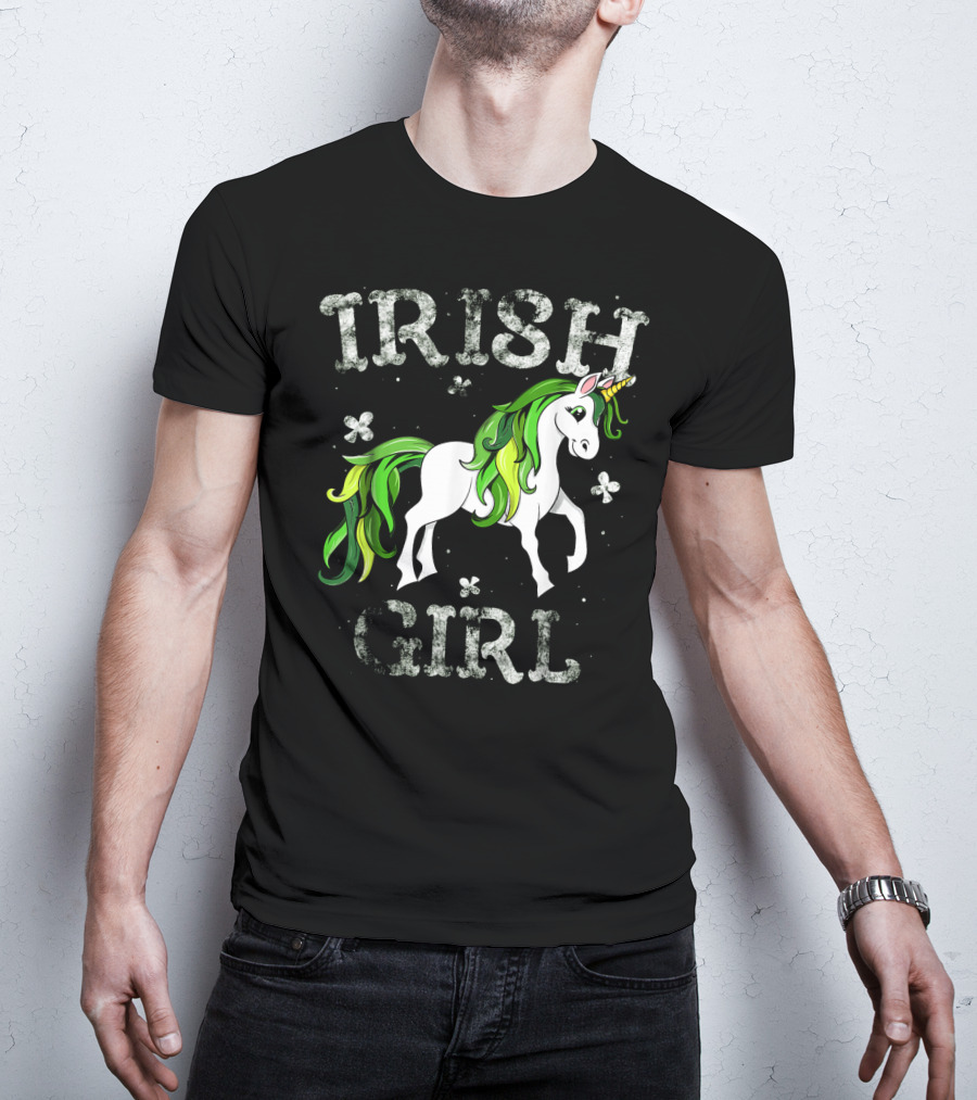 Irish Girl Green Mane Unicorn T-Shirt