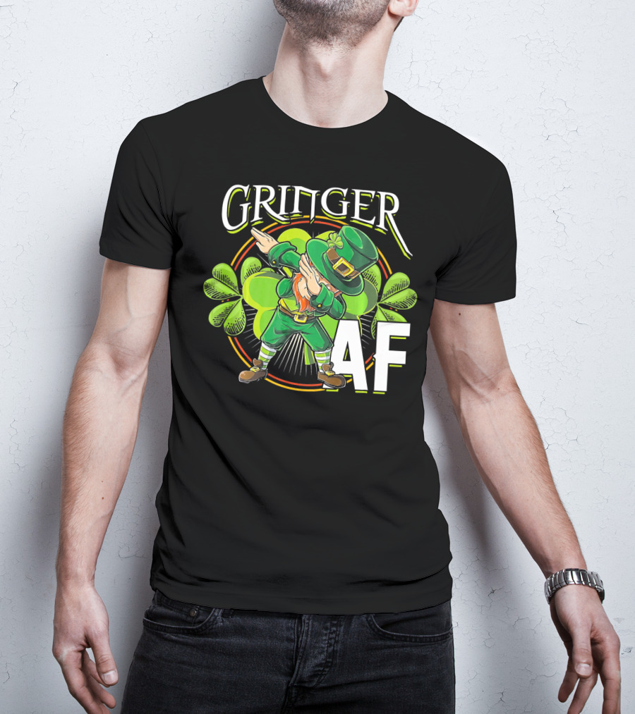 GRINGER AF Dabbing Leprechaun T-Shirt