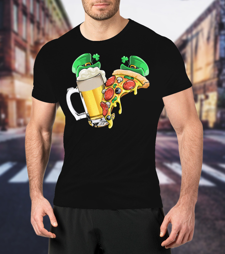 Beer Pizza Leprechaun Hat St. Patrick's Day T-Shirt