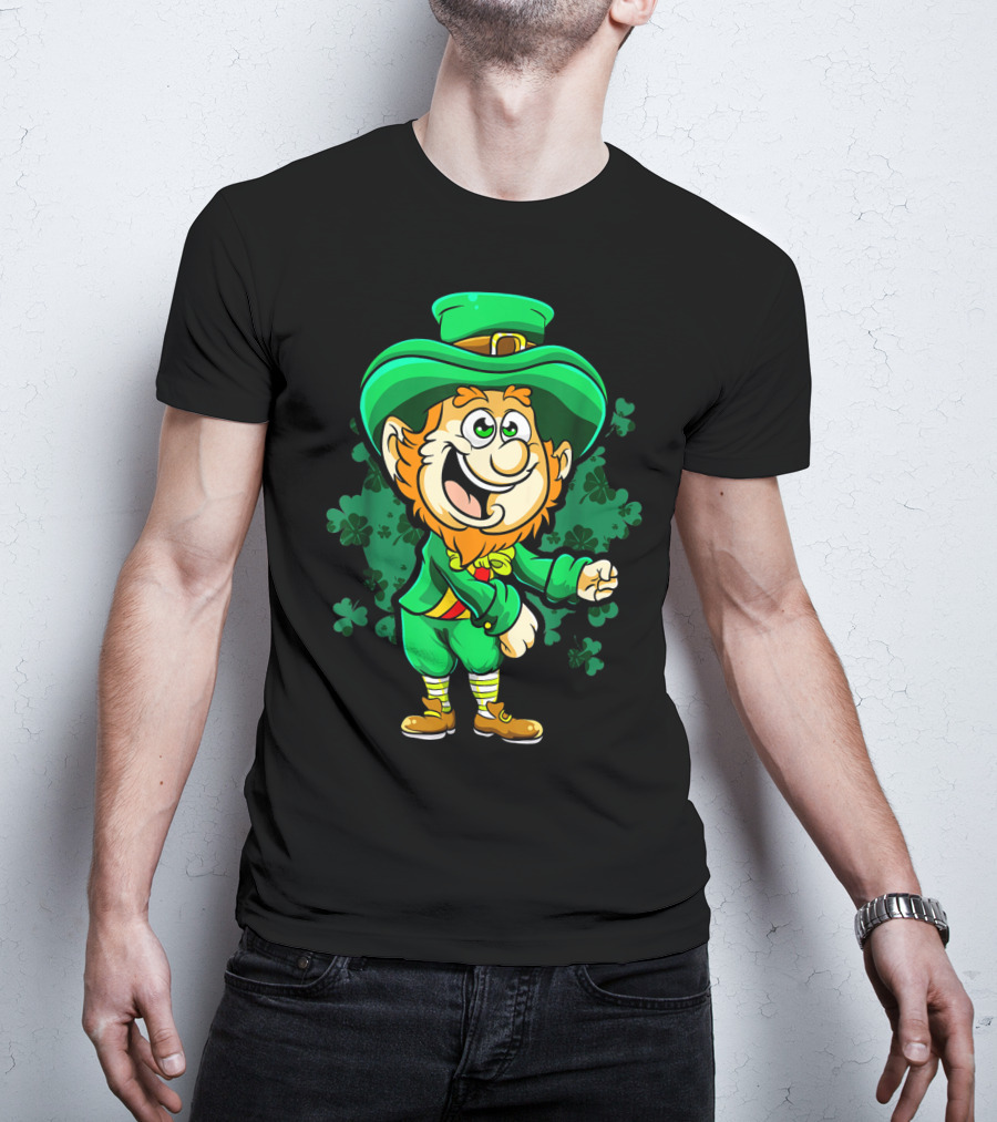 Leprechaun Floss Dance With Shamrocks For St Patricks Day T-Shirt