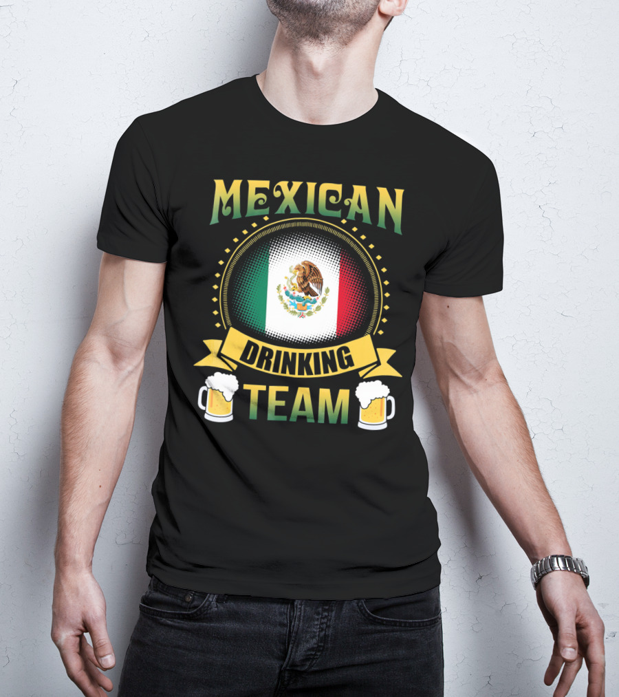 Mexican Drinking Team Patricks Day Flag And Beer Mug T-Shirt
