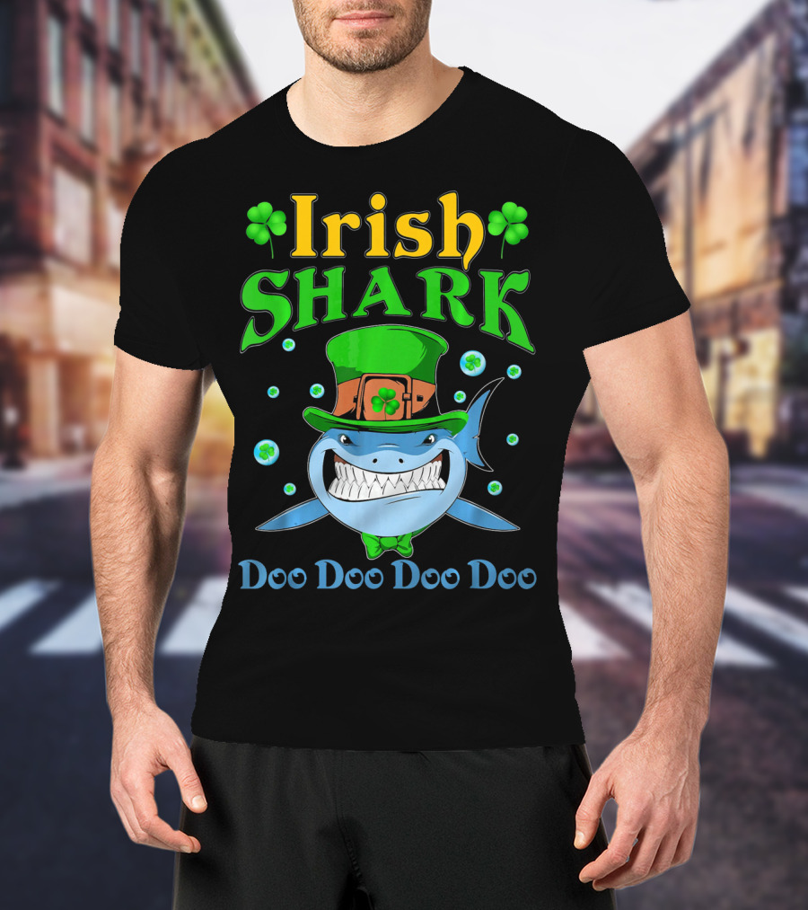 Irish Shark St Patricks Day Doo Doo Doo Doo T-Shirt