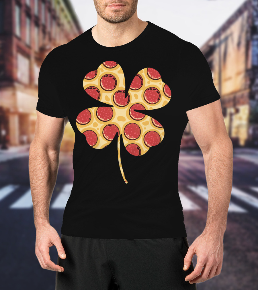 Shamrock Pizza Pepperoni Longsleeve St Patri T-Shirt