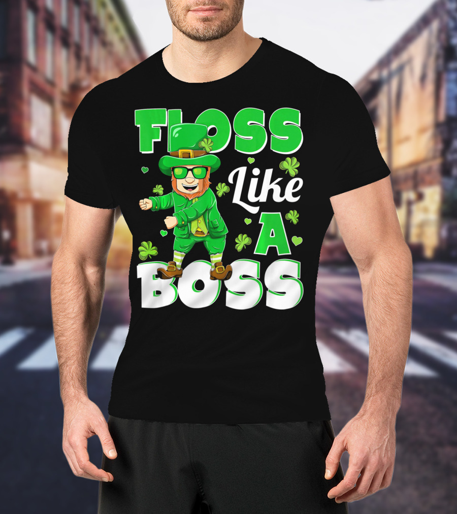 Floss Like A Boss St Patricks Day Leprechaun Dance T-Shirt