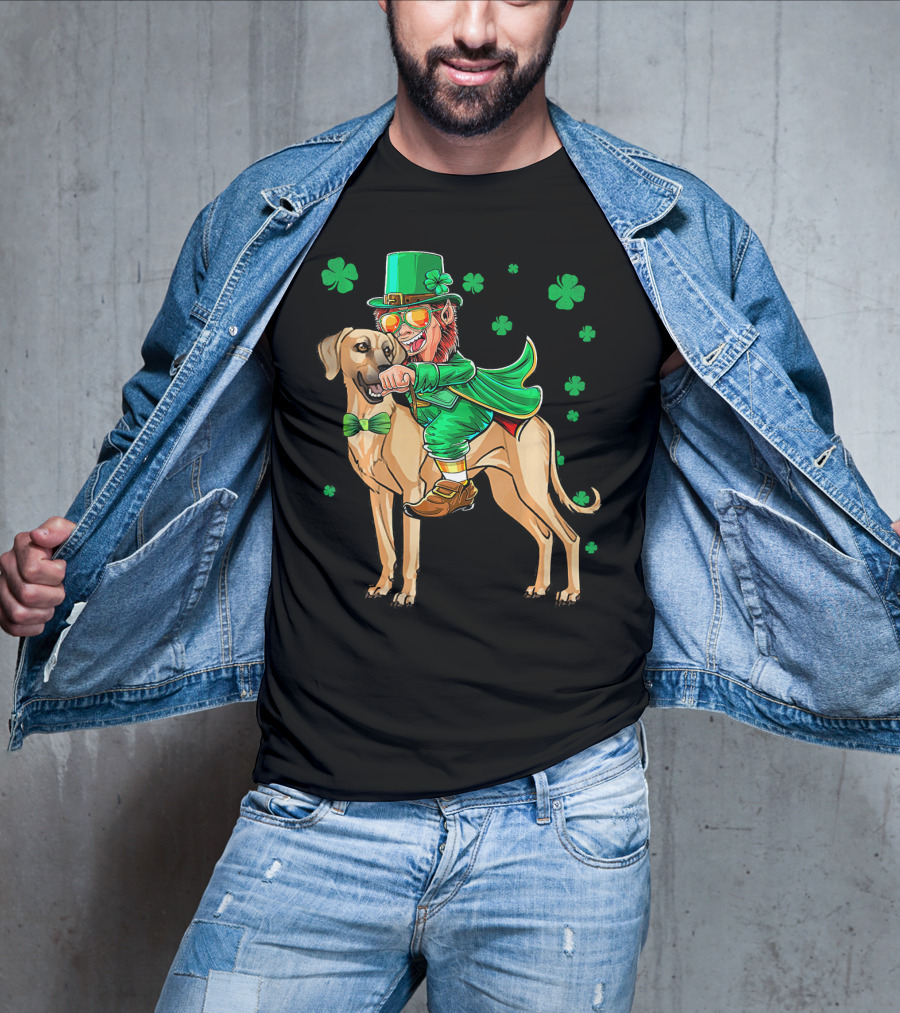 Leprechaun With Sloughi And Shamrock St. Patrick's Day T-Shirt