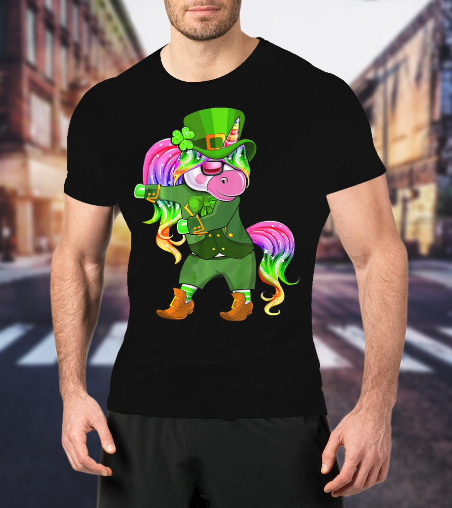 Leprechaun Costume Funny Flossing Unicorn St. Patrick's Day T-Shirt