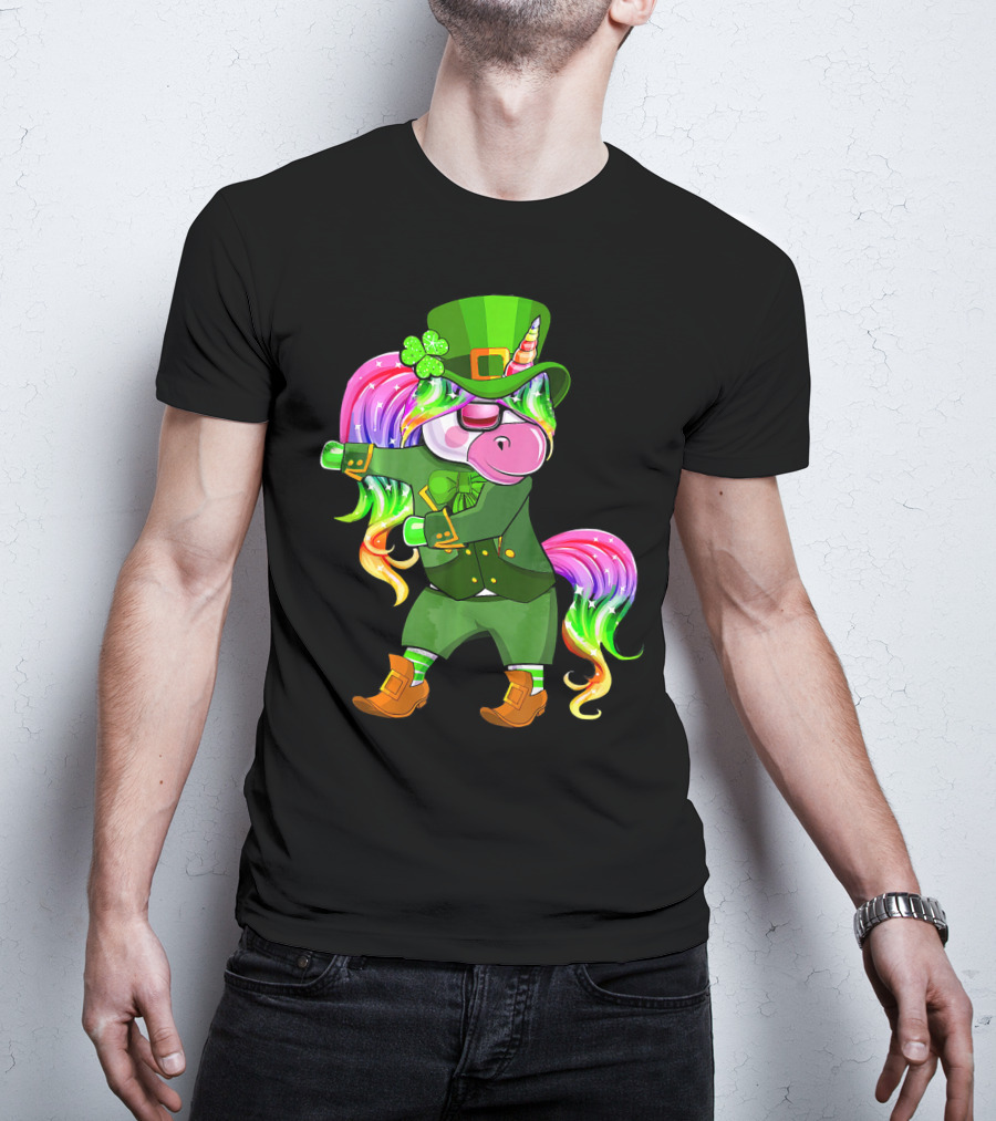 Leprechaun Costume Funny Flossing Unicorn St. Patrick's Day T-Shirt