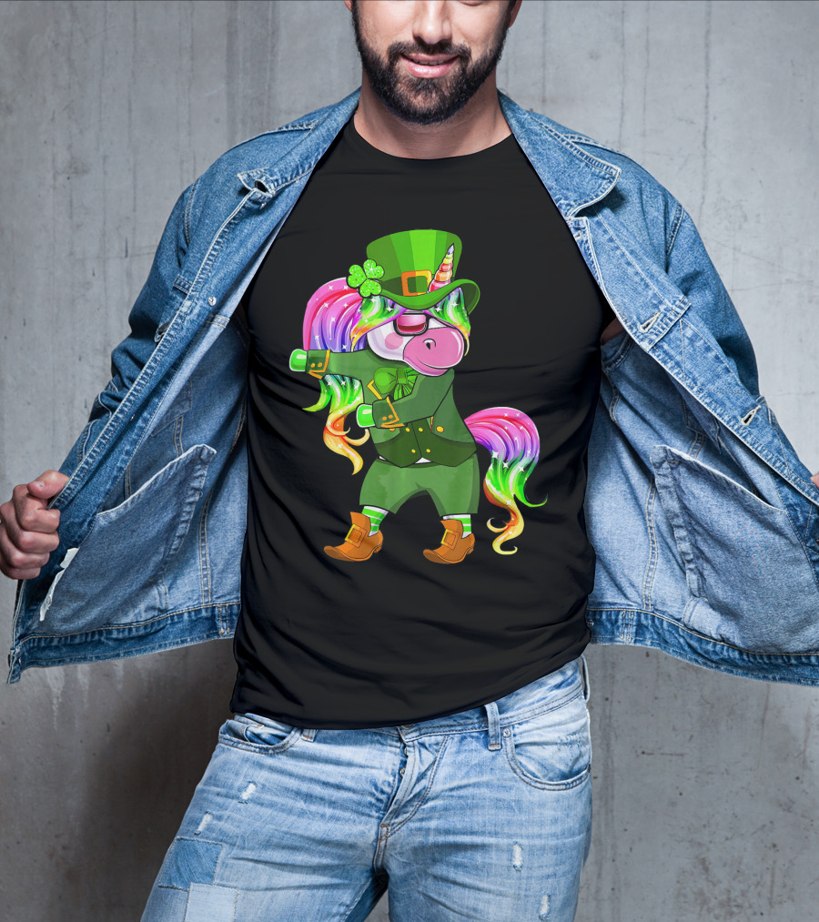 Leprechaun Costume Funny Flossing Unicorn St. Patrick's Day T-Shirt