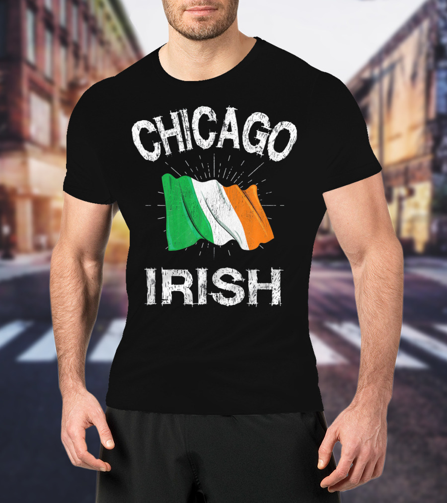 Chicago Irish Flag Retro St. Patrick's Day T-Shirt