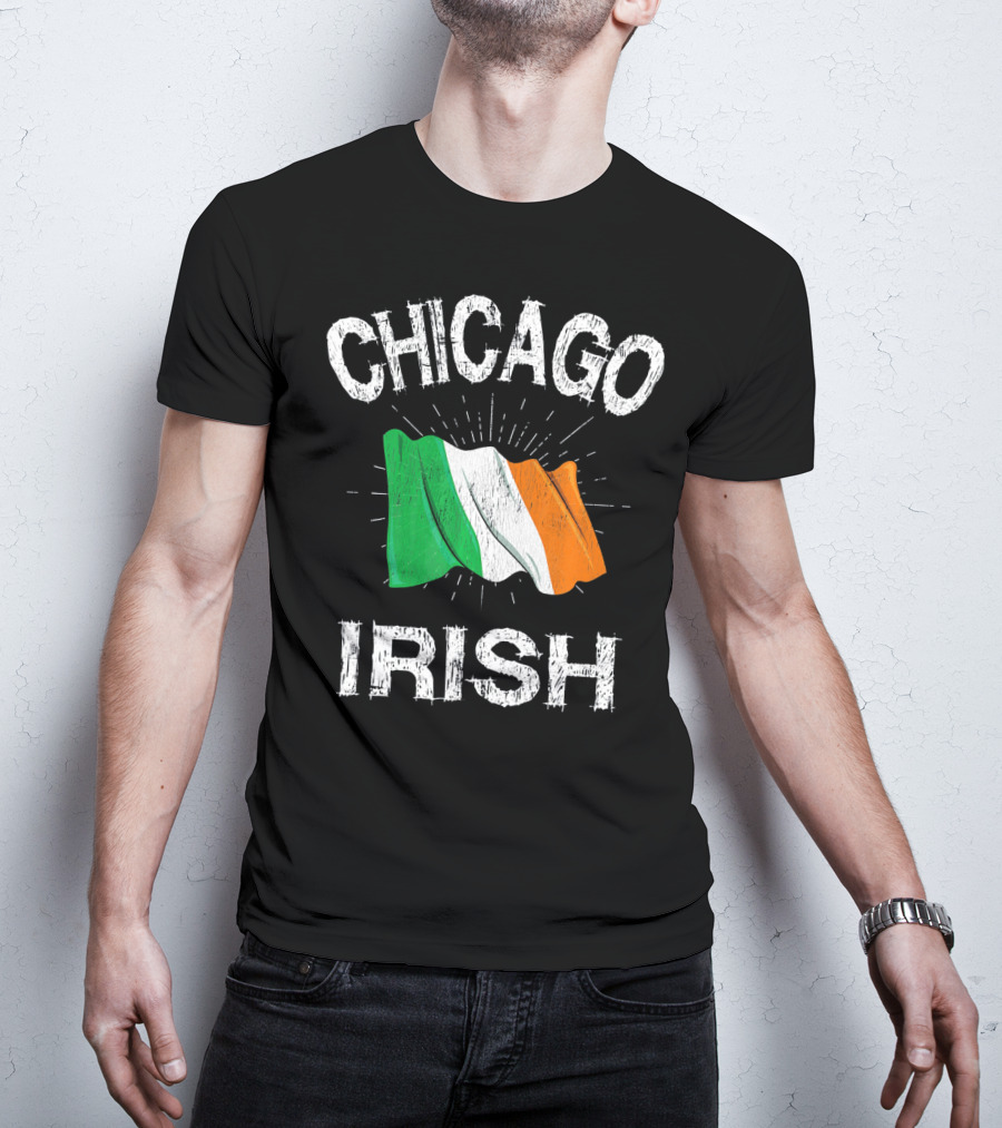 Chicago Irish Flag Retro St. Patrick's Day T-Shirt