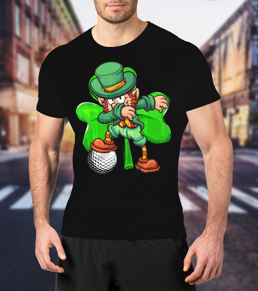 Dabbing Leprechaun Shamrock Golf Ball T-Shirt