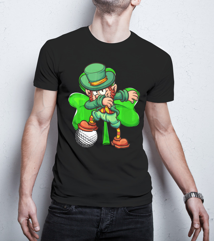 Dabbing Leprechaun Shamrock Golf Ball T-Shirt