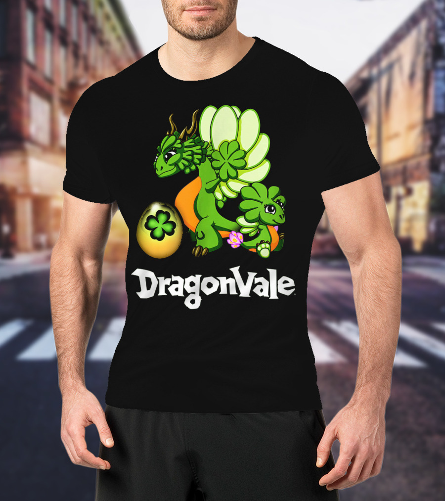 DragonVale Clover Dragon With Shamrock Egg T-Shirt