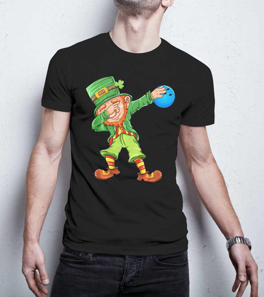 Dabbing Leprechaun Bowling St Patricks Day T-Shirt