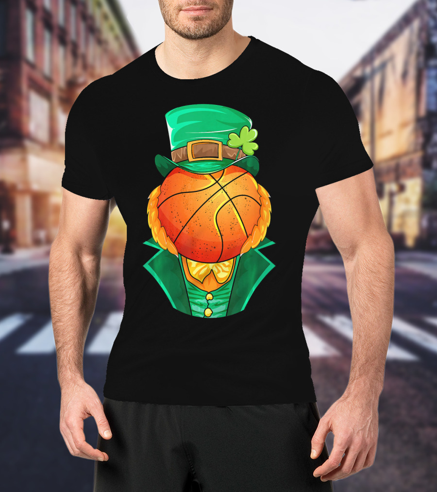Leprechaun Basketball Head St Patrick's Day Irish T-Shirt