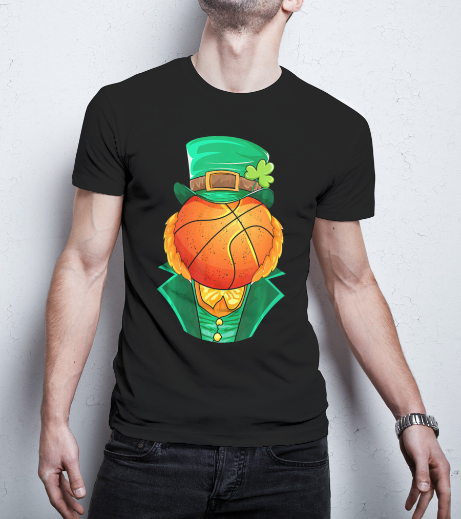 Leprechaun Basketball Head St Patrick's Day Irish T-Shirt