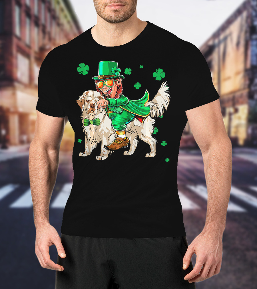 Leprechaun Clumber Spaniel Shamrock St. Patrick's Day T-Shirt
