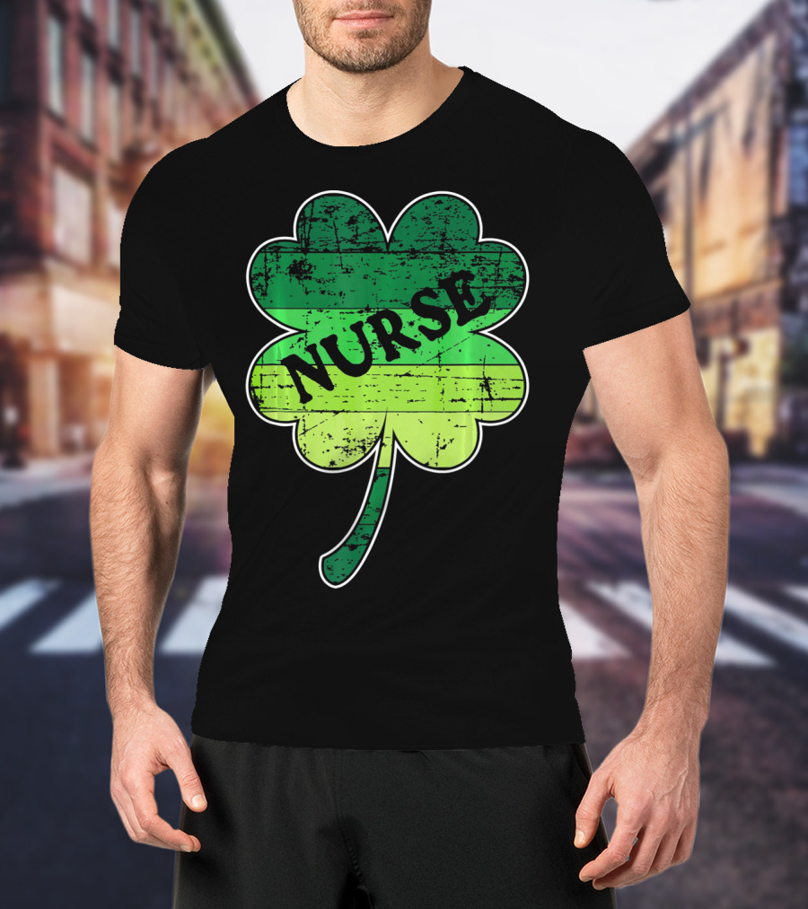 Nurse Shamrock Irish RN ER Nurse Nursing T-Shirt