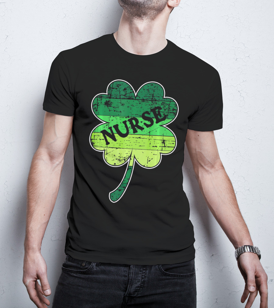 Nurse Shamrock Irish RN ER Nurse Nursing T-Shirt