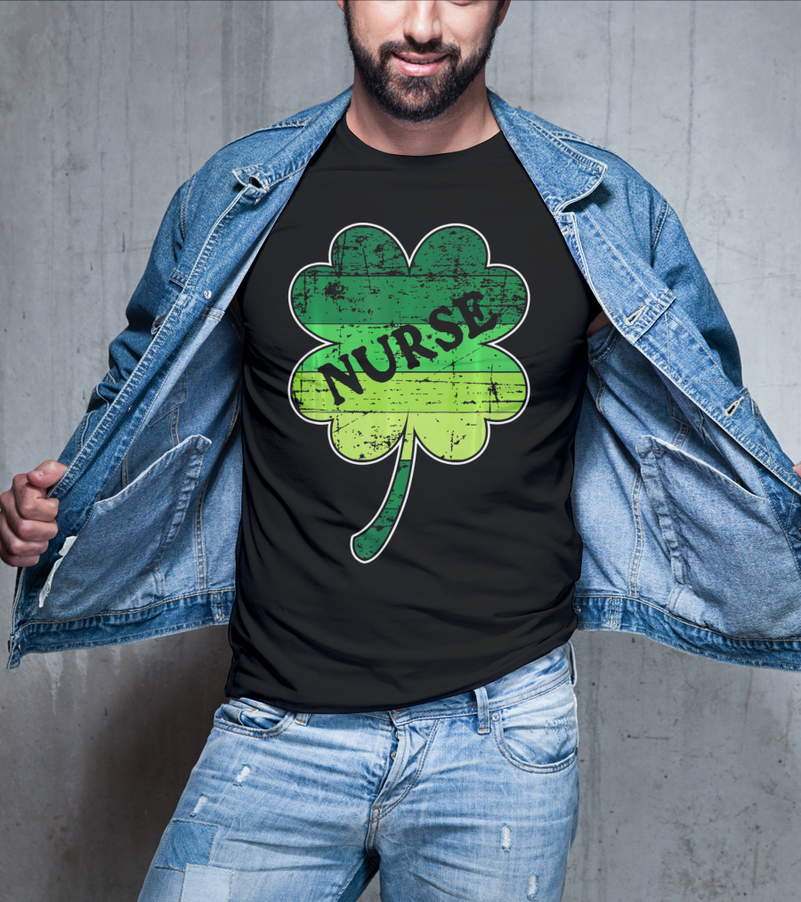 Nurse Shamrock Irish RN ER Nurse Nursing T-Shirt
