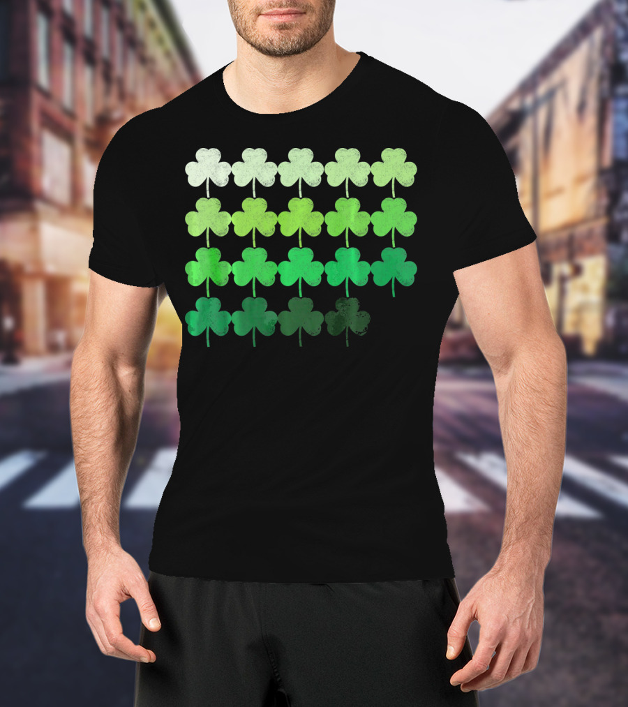 Shades Of Green Irish Shamrock Gradient T-Shirt