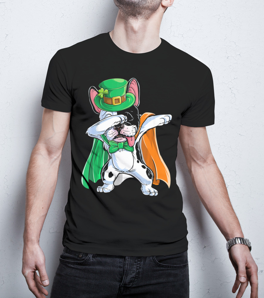 Dabbing French Bulldog St. Patrick's Day Leprechaun Costume T-Shirt