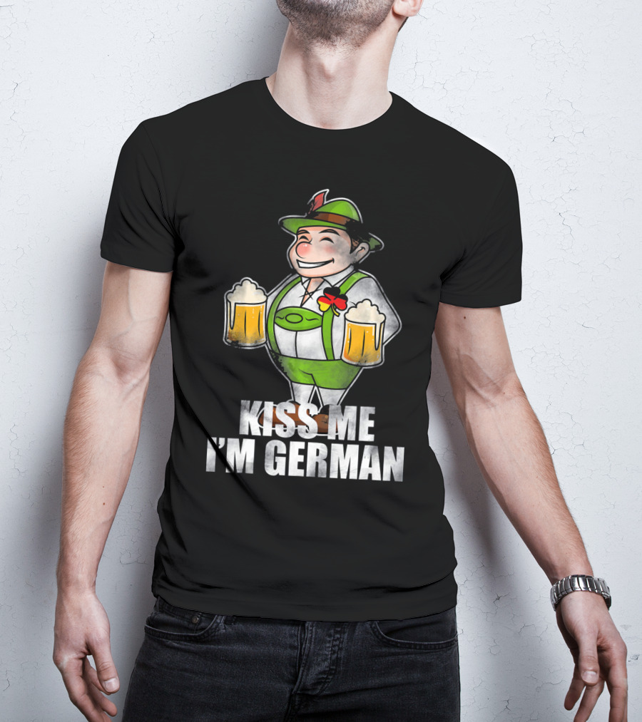 Kiss Me I'm German St Patrick's Day Lederhosen Beer T-Shirt