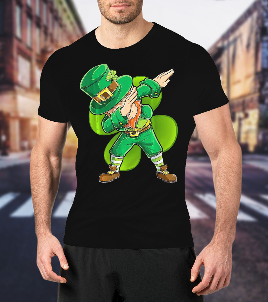 Dabbing Leprechaun Shamrock Dance St. Patrick's Day T-Shirt