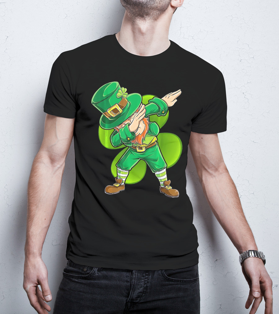Dabbing Leprechaun Shamrock Dance St. Patrick's Day T-Shirt