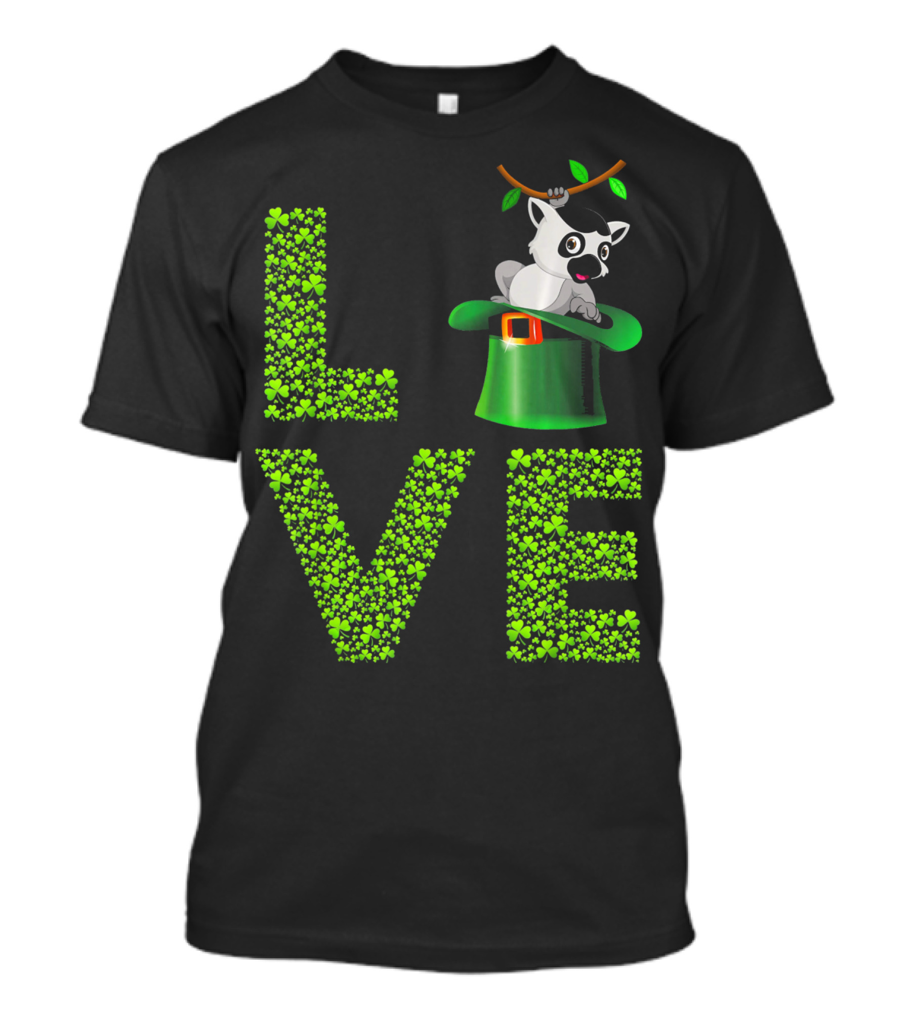 Love Lemur St Patricks Day Shamrock Hat T-Shirt