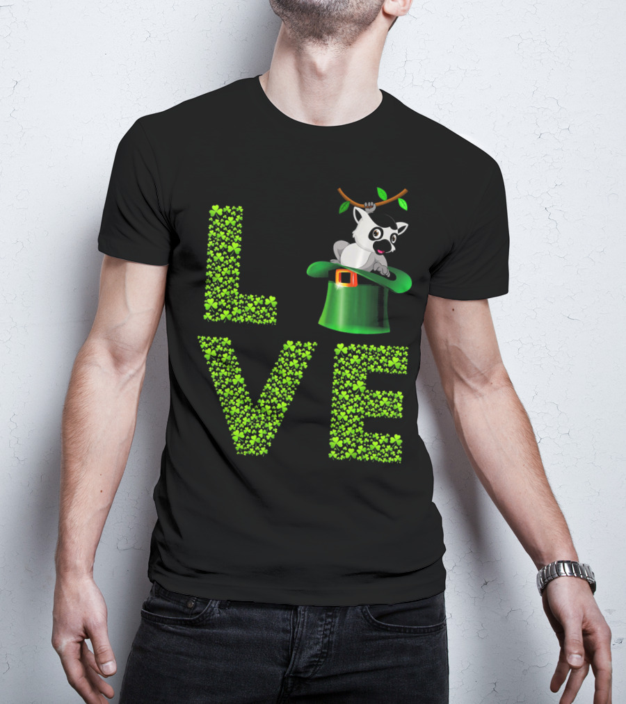 Love Lemur St Patricks Day Shamrock Hat T-Shirt