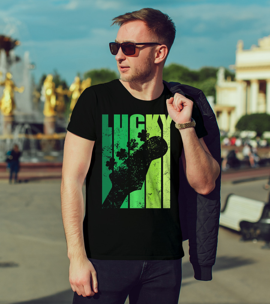Lucky Irish Shamrock Guitar T-Shirt