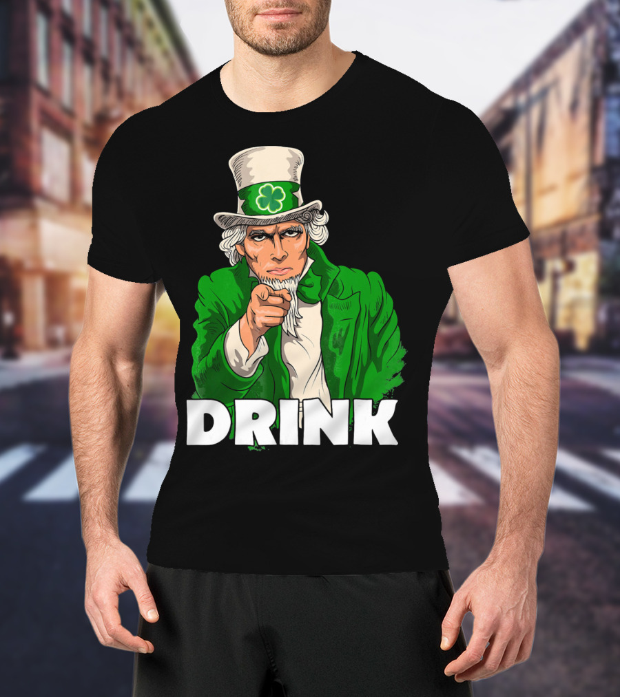 Irish Leprechaun Uncle Sam St Patricks Drink T-Shirt