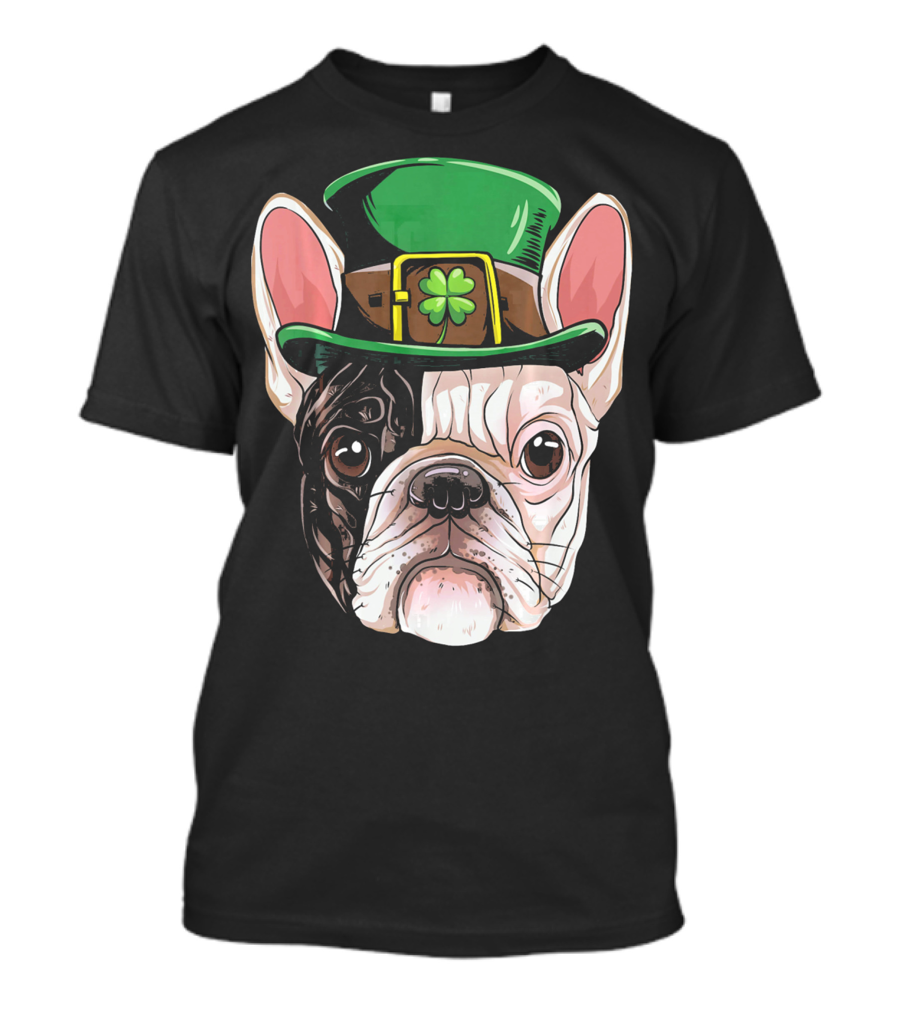 French Bulldog Leprechaun Hat St Pat Clover T-Shirt