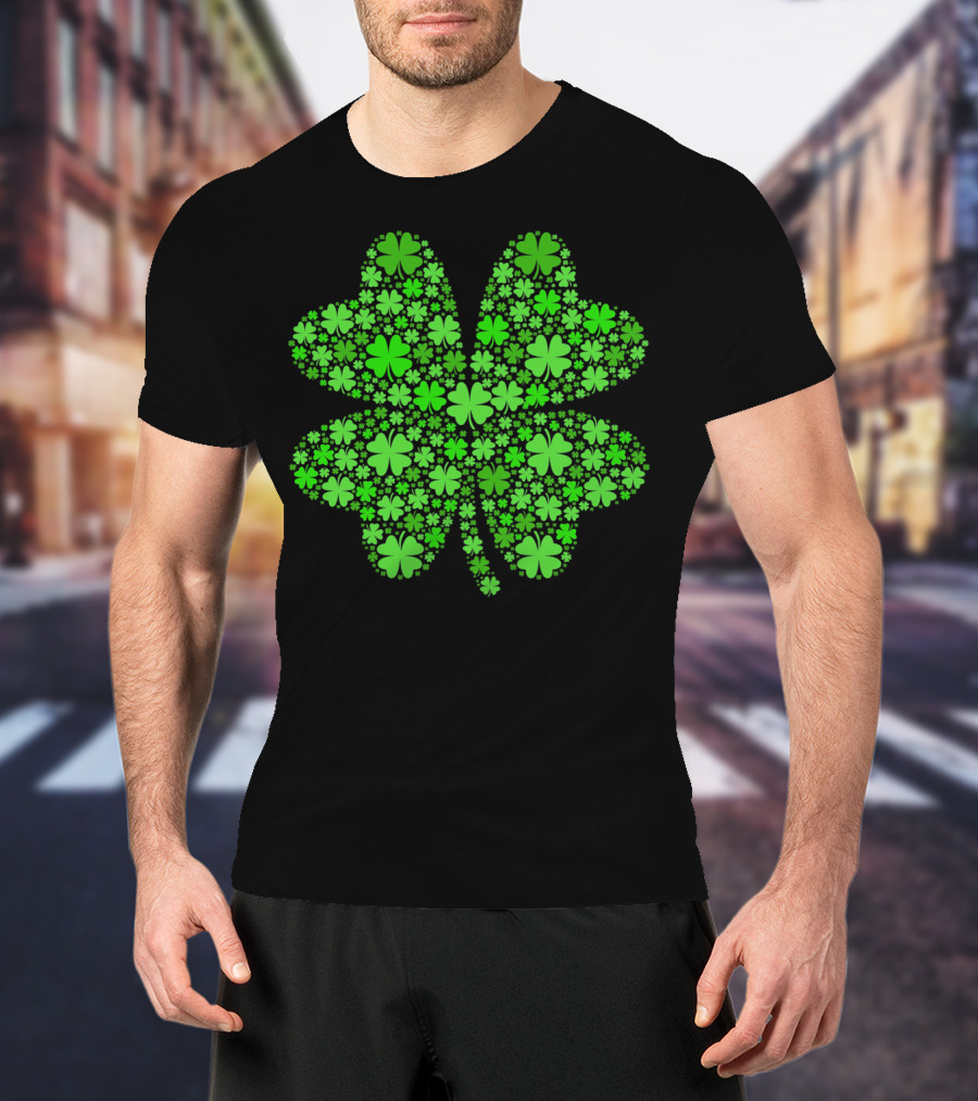 Lucky Four Leaf Clover St Pattys Day Shamrock Hoo T-Shirt