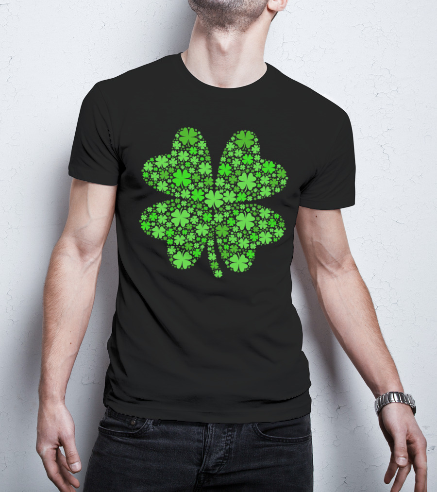 Lucky Four Leaf Clover St Pattys Day Shamrock Hoo T-Shirt