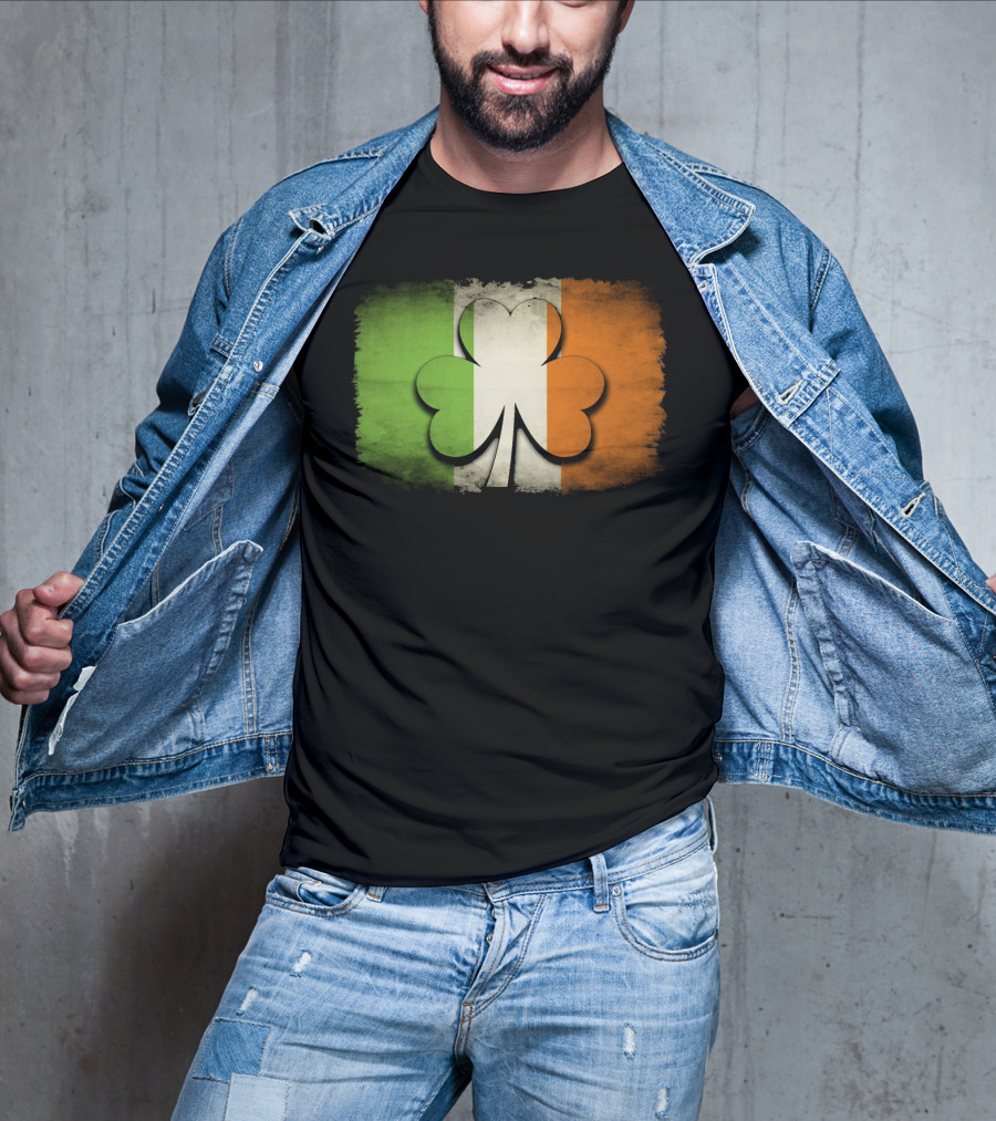 Irish Shamrock Flag Tricolor Emblem T-Shirt