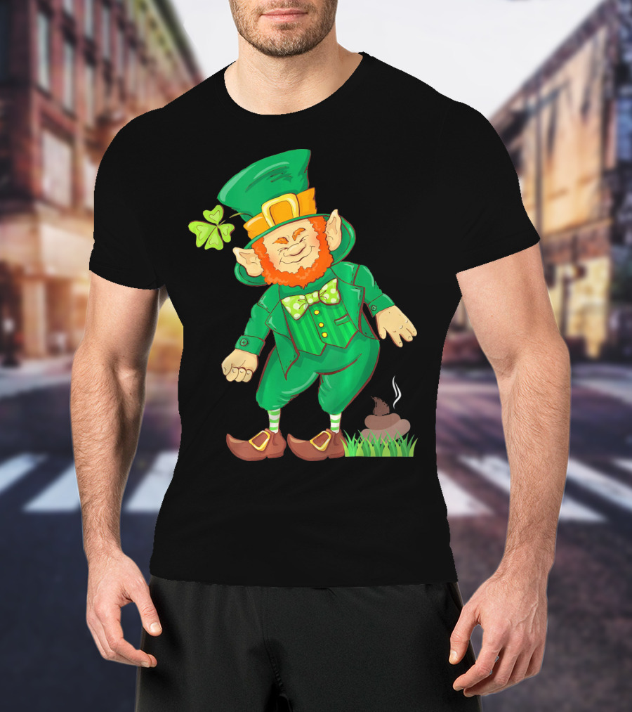 St Paddy Pooping Leprechaun Funny Saint Patrick's Day Humor T-Shirt