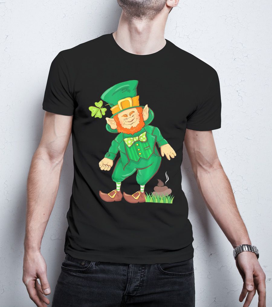St Paddy Pooping Leprechaun Funny Saint Patrick's Day Humor T-Shirt