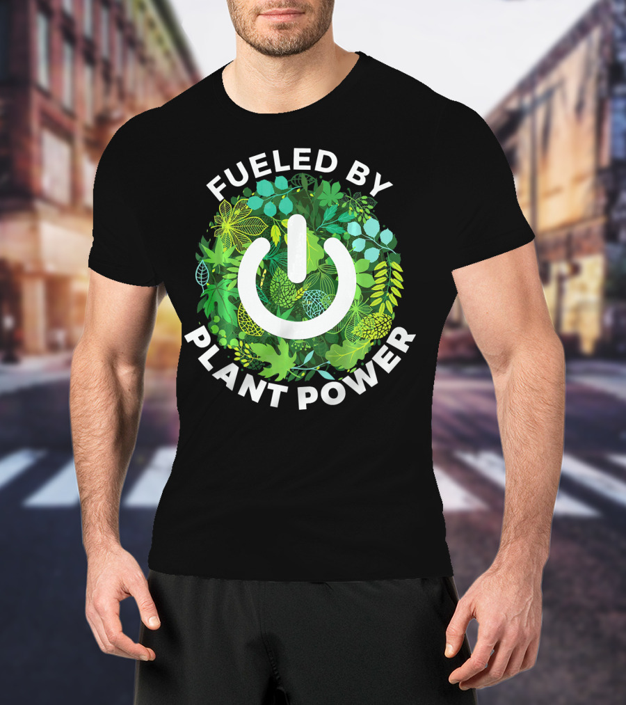 Fueled By Plant Power Eco Energy Symbol Vegetarian T-Shirt