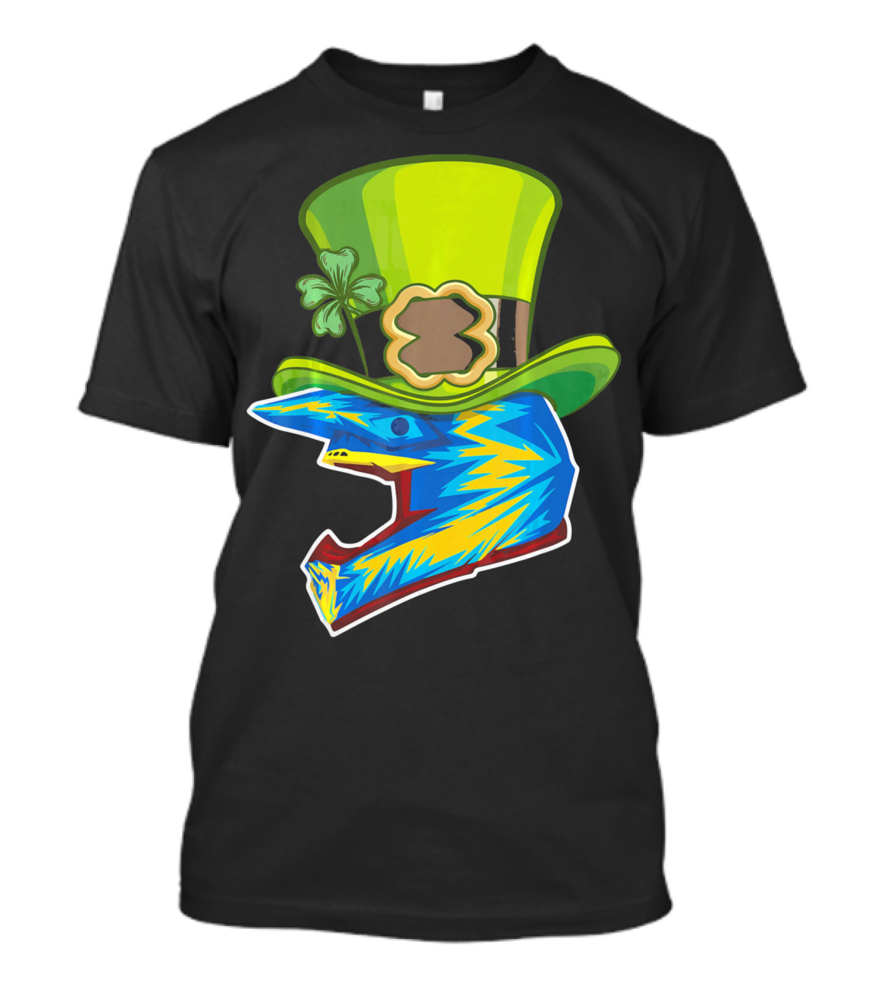 Motocross Leprechaun Shamrock Helmet T-Shirt