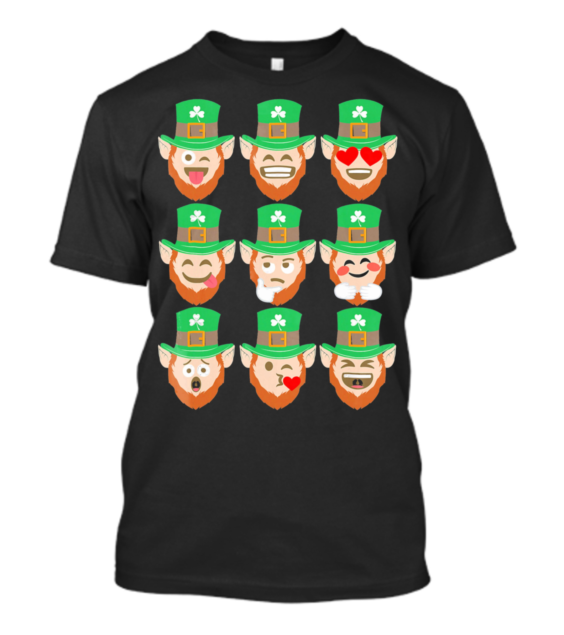 St. Patrick Day Emoji Funny Leprechaun Expressions T-Shirt