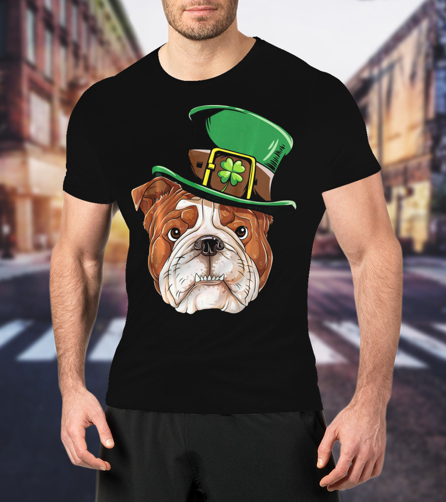 English Bulldog St. Patrick's Day Hat T-Shirt