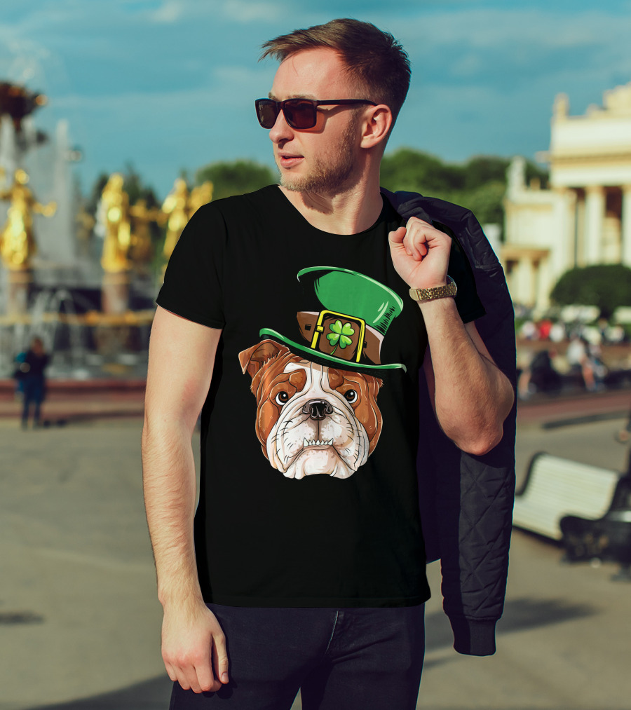 English Bulldog St. Patrick's Day Hat T-Shirt