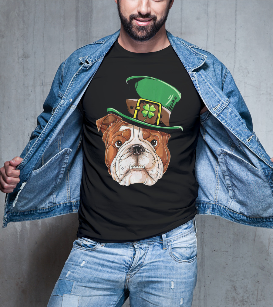 English Bulldog St. Patrick's Day Hat T-Shirt