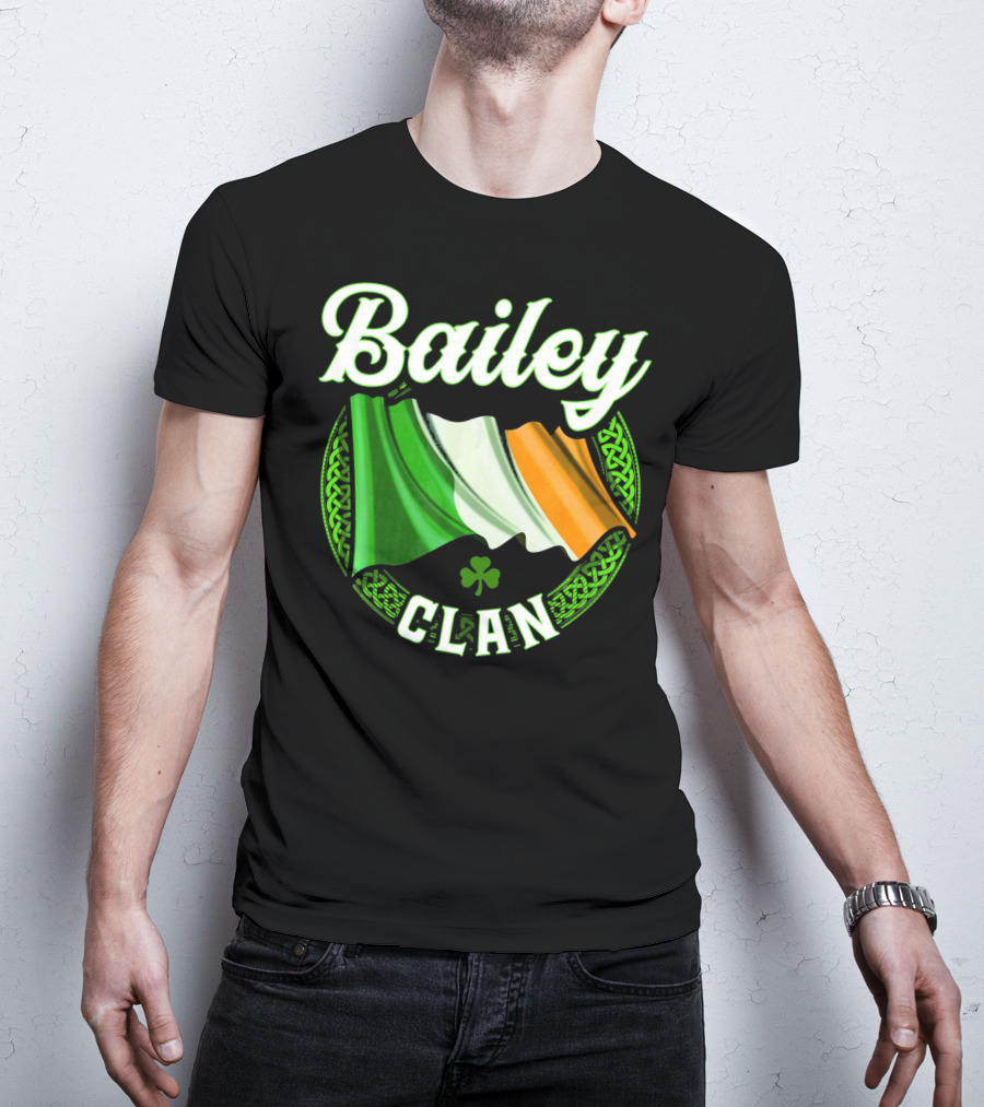 Bailey Clan Irish Flag Shamrock T-Shirt