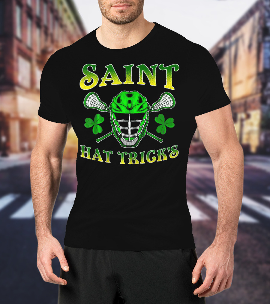 Saint Hat Trick's Funny Lacrosse Irish St Patricks T-Shirt