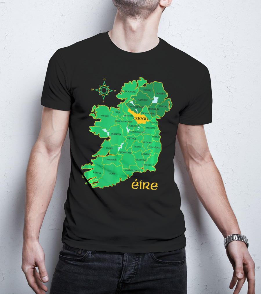 Cavan Éire Irish County Map Ireland T-Shirt
